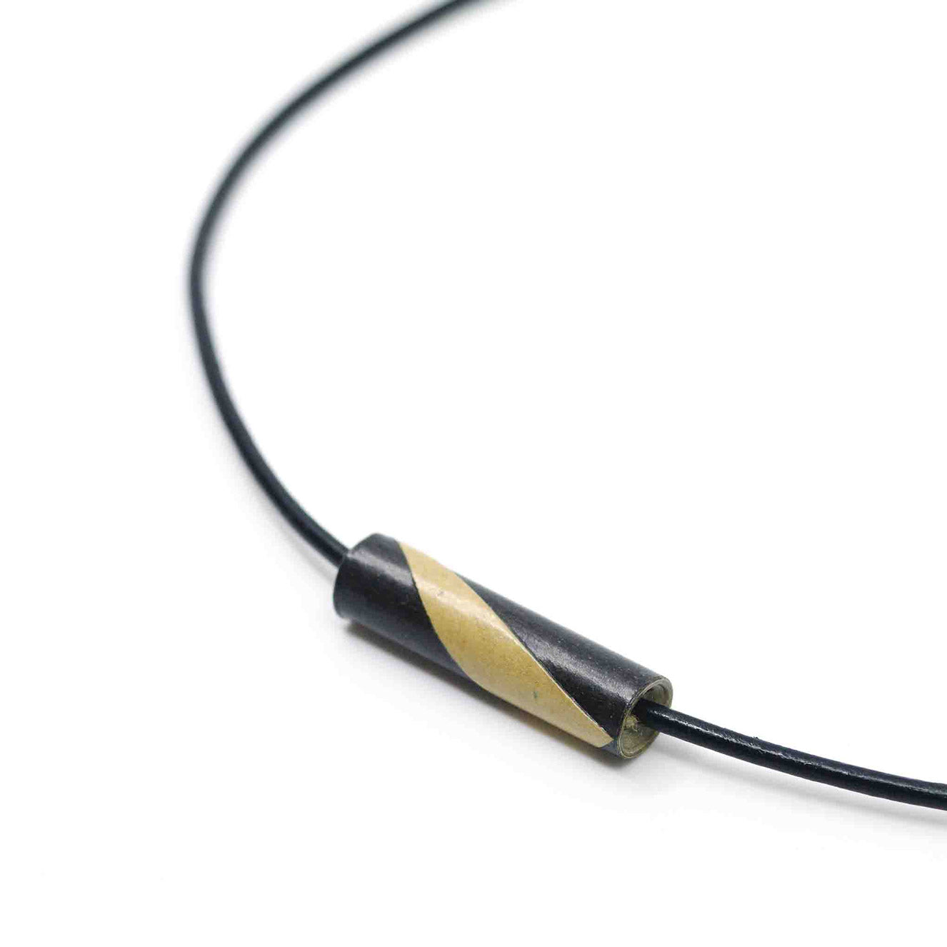 Unisex Black and Beige Paper Tube  Necklace Back to Black Collection Chiramo Paper Jewelry
