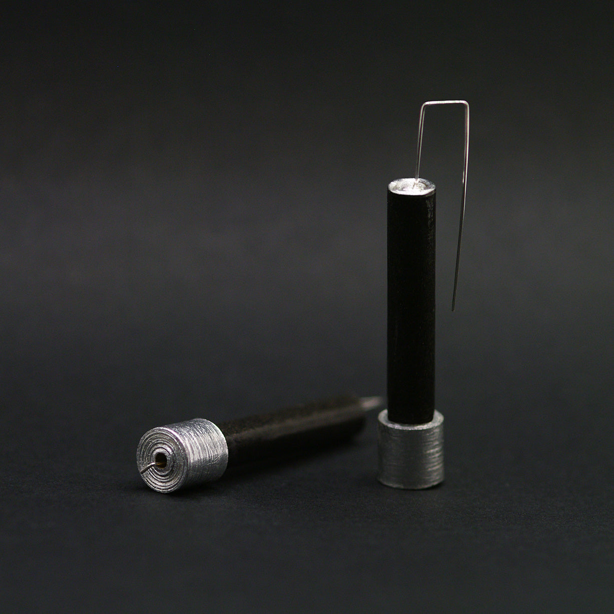 Silver Cylinder Earrings
