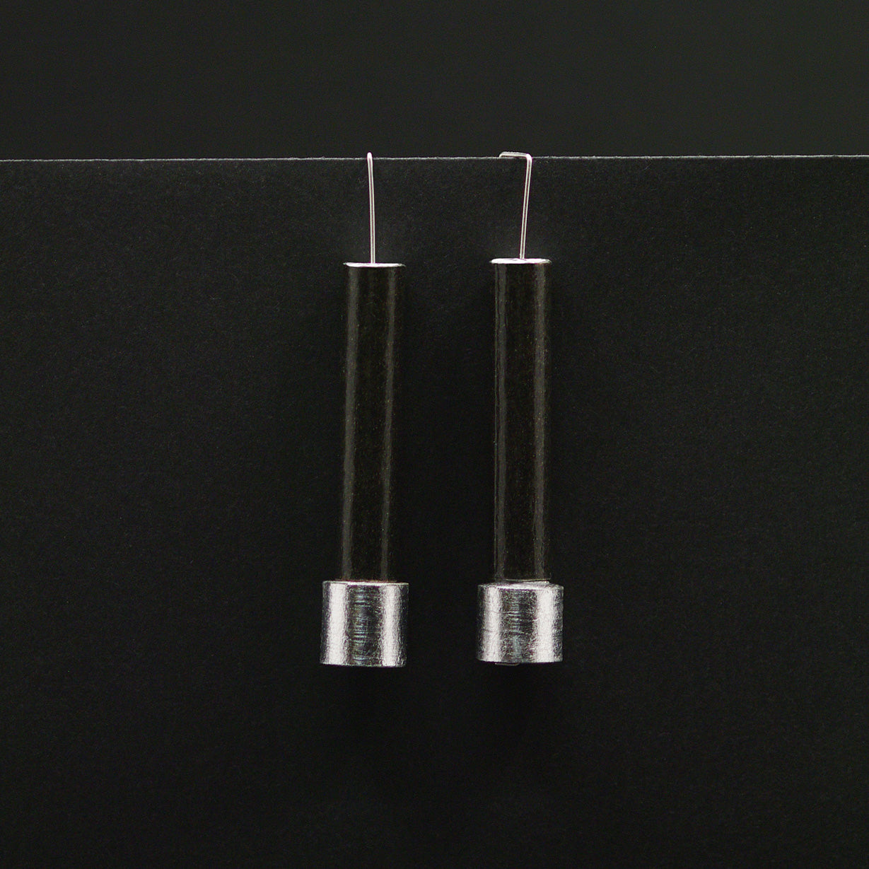 Silver Cylinder Earrings