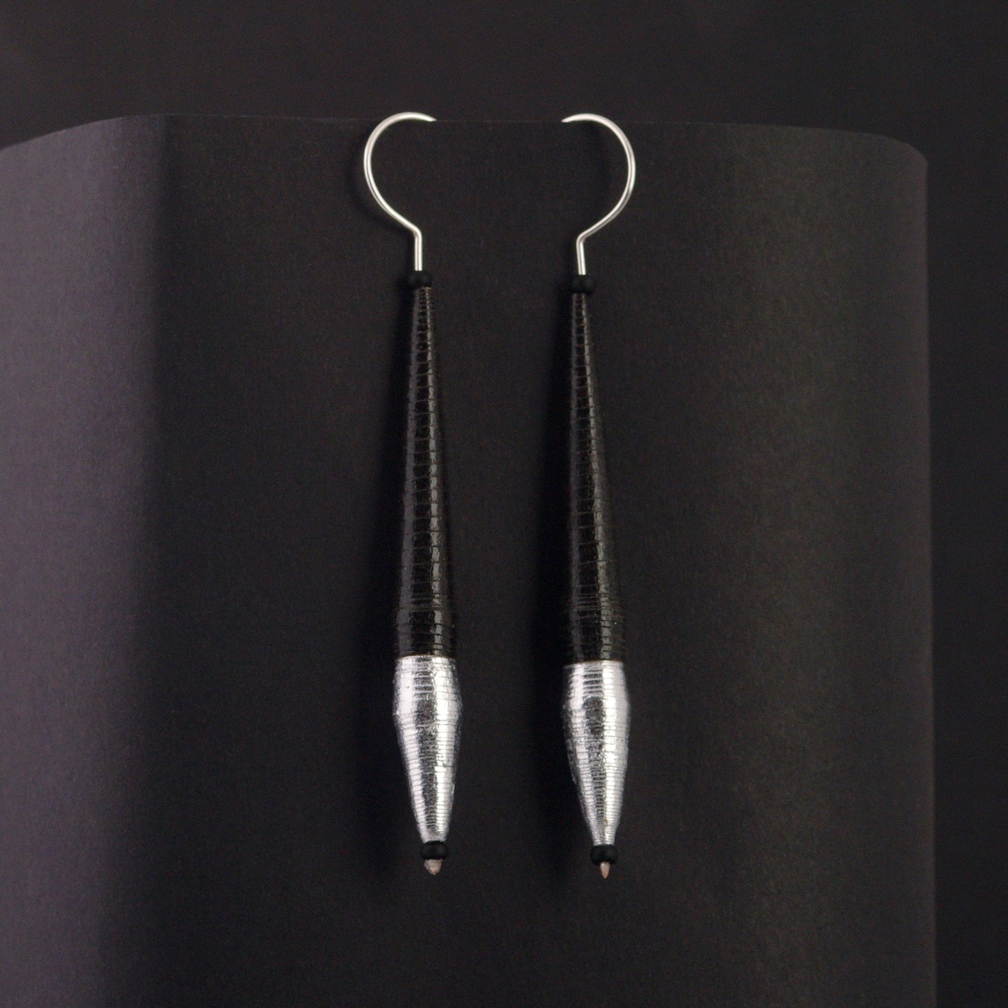 Silver Pen-Shaped Earrings