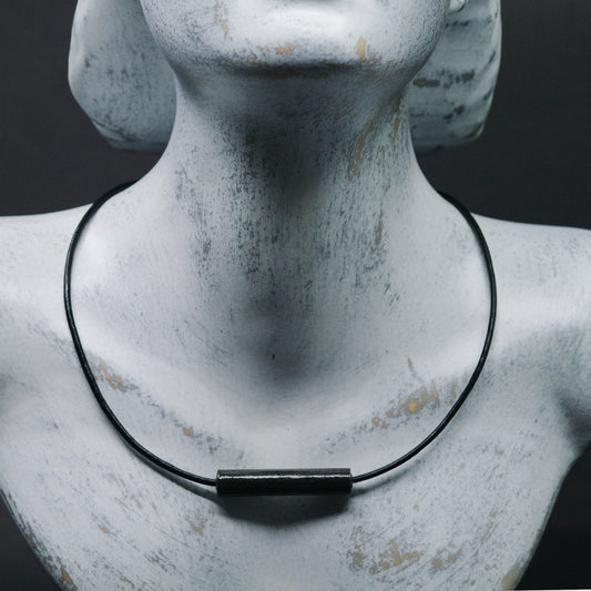 Unisex Black Paper Tube  Necklace Back to Black Collection Chiramo Paper Jewelry