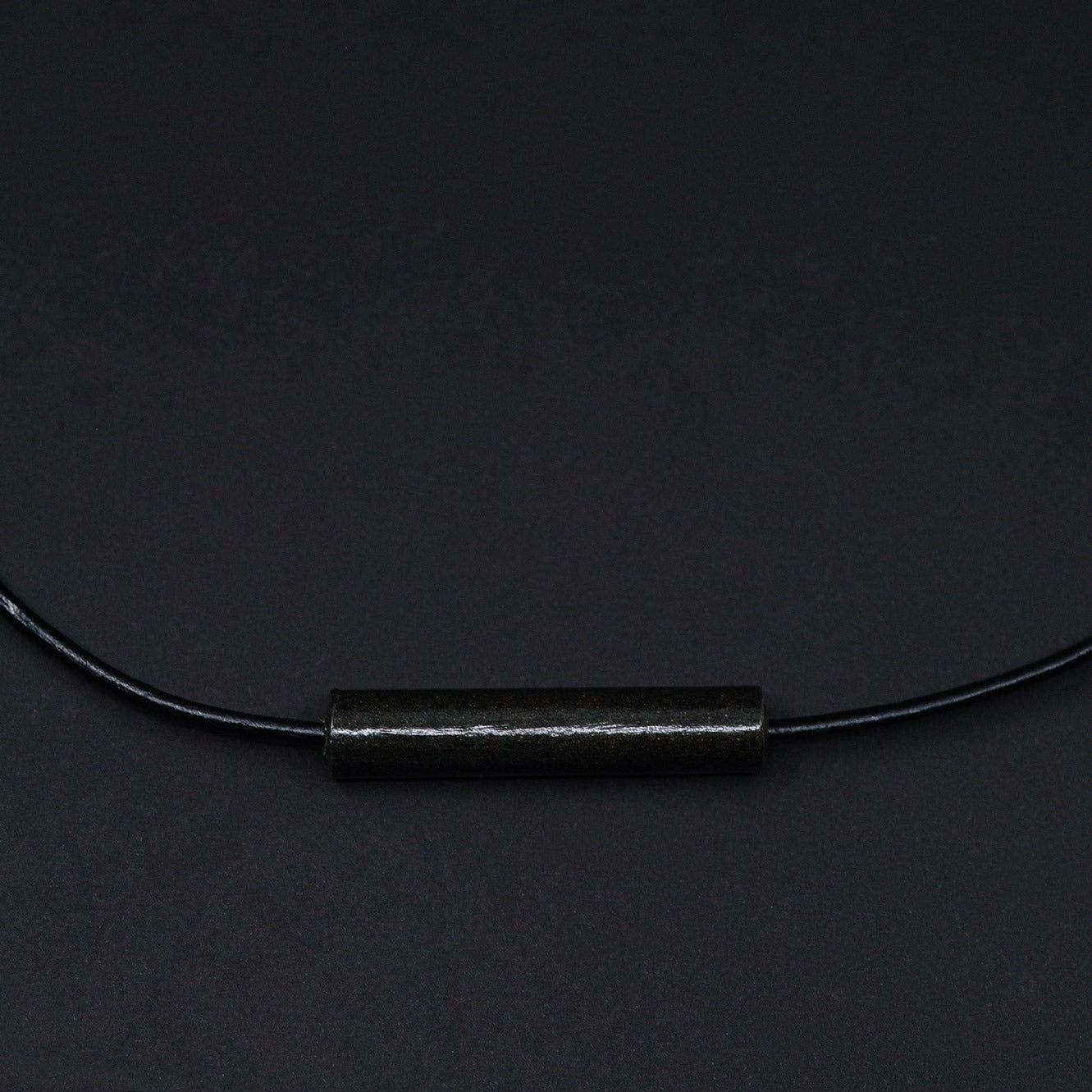 Unisex Black Paper Tube Necklace Back to Black Collection Chiramo Paper Jewelry