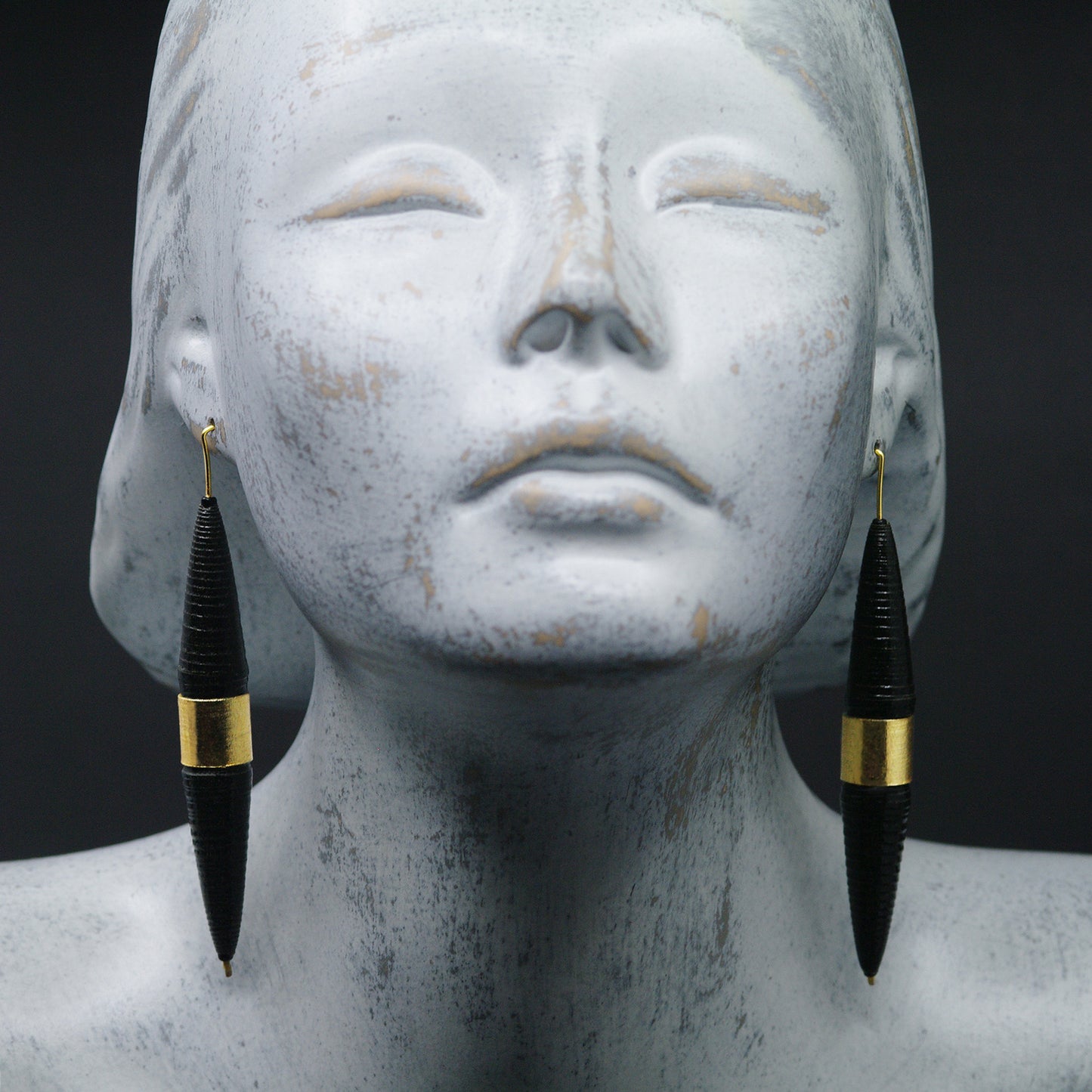 Golden Belt Biconical Earrings