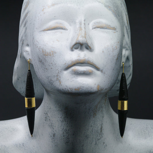 Golden Belt Biconical Earrings
