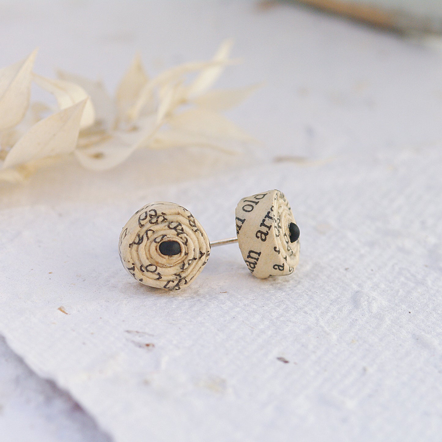 Small Stud Paper Earrings