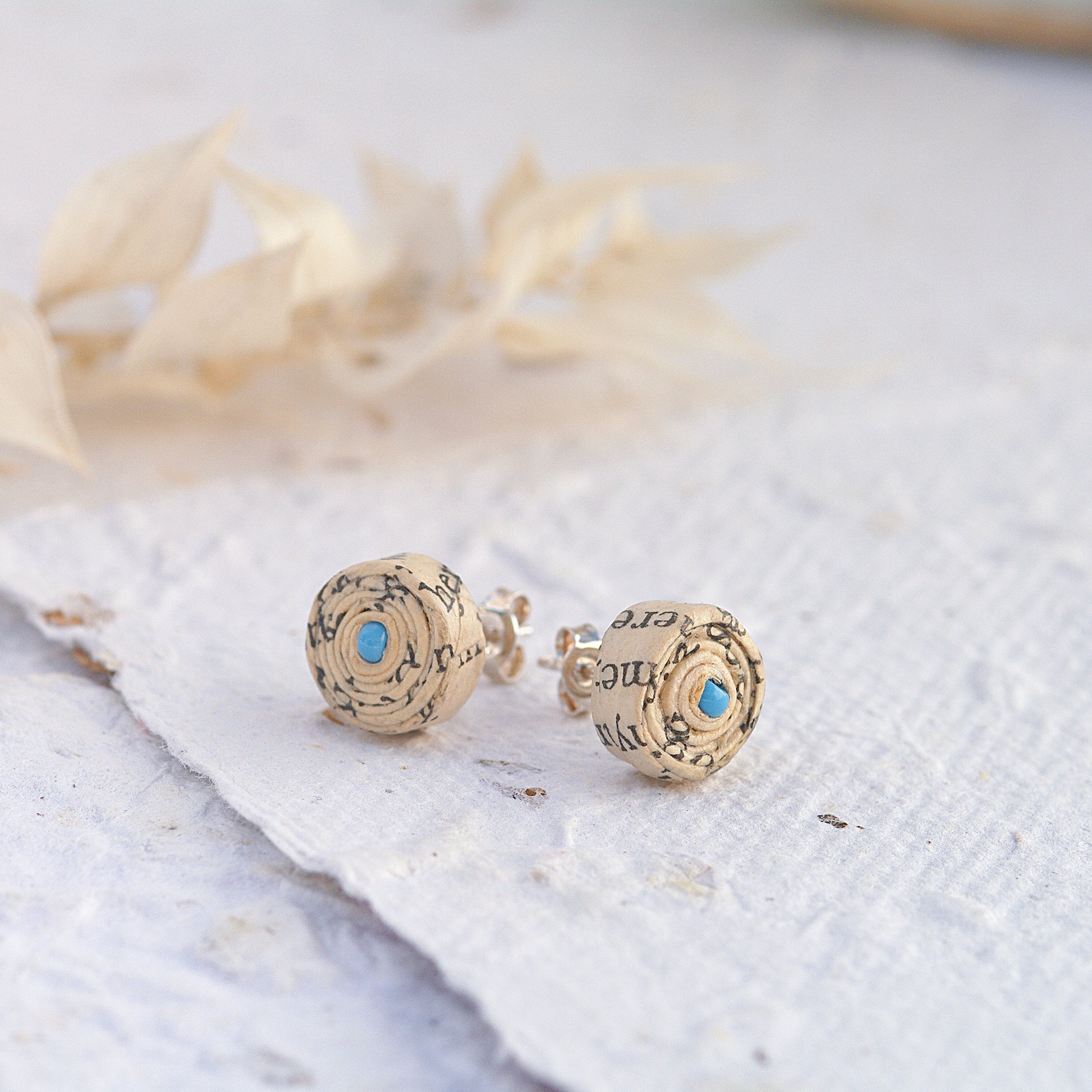 Small Stud Paper Earrings