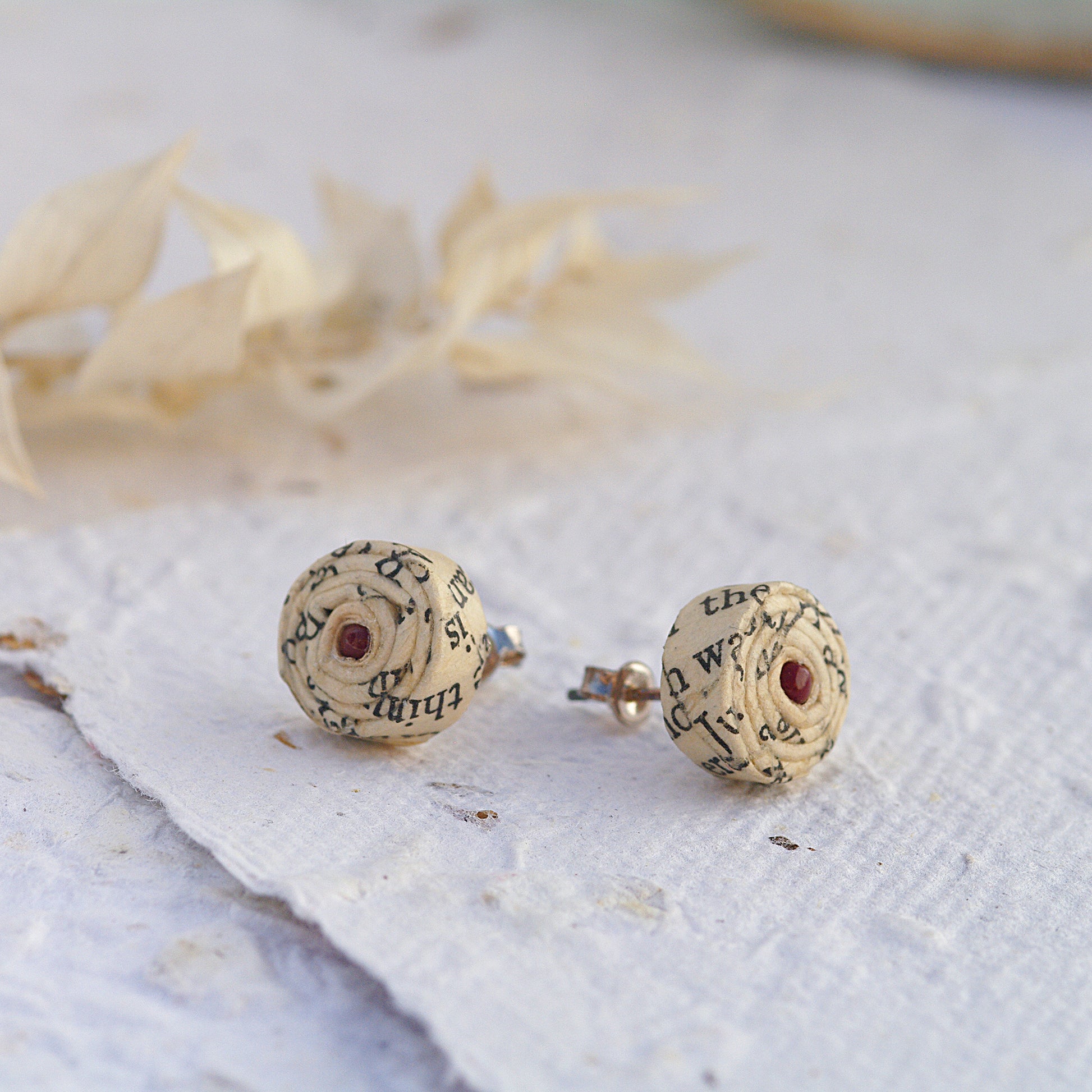 Small Stud Paper Earrings