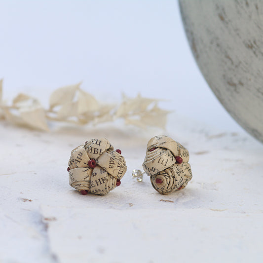 Flower Shaped Paper Stud Earrings 