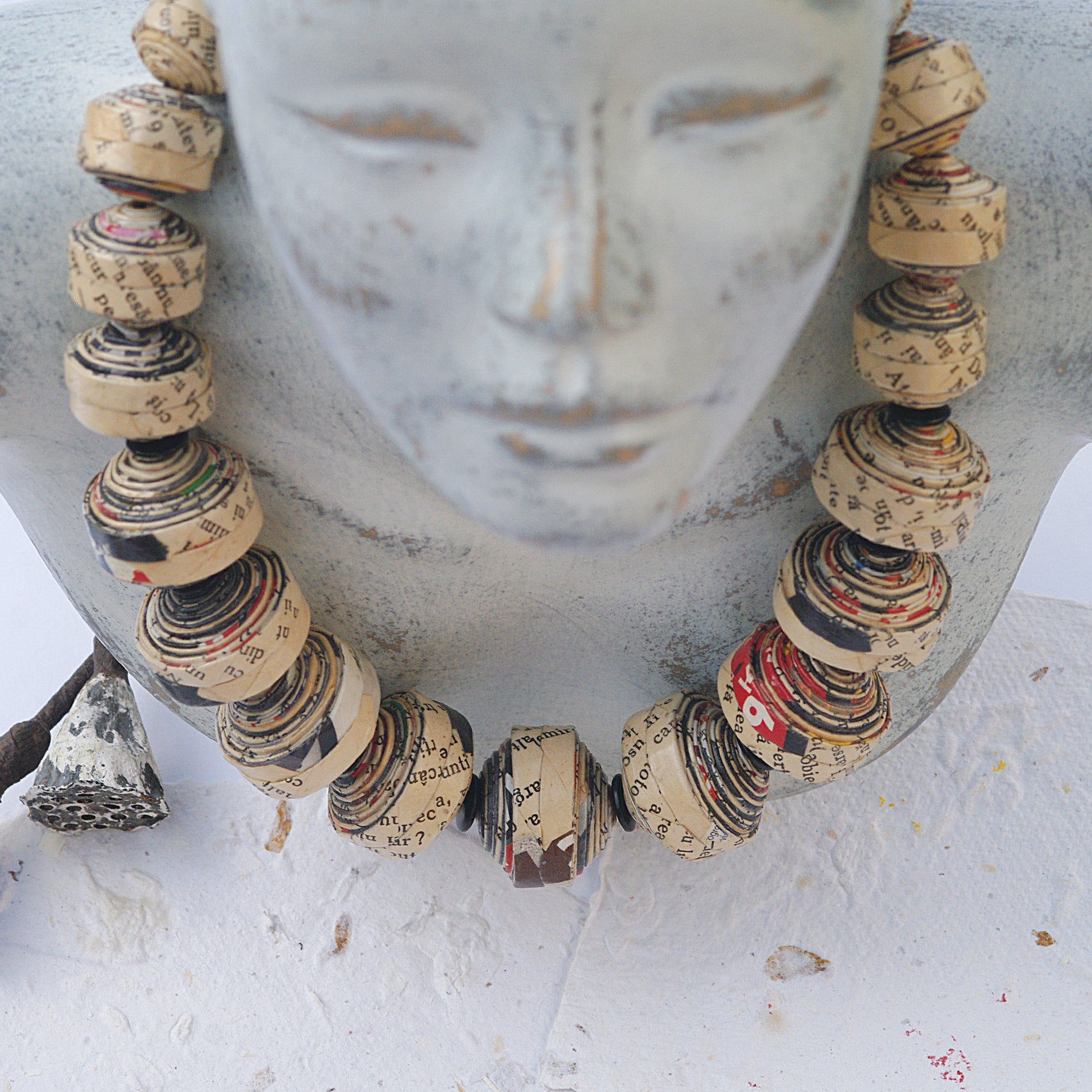 Handcrafted Paper Bead Necklace 