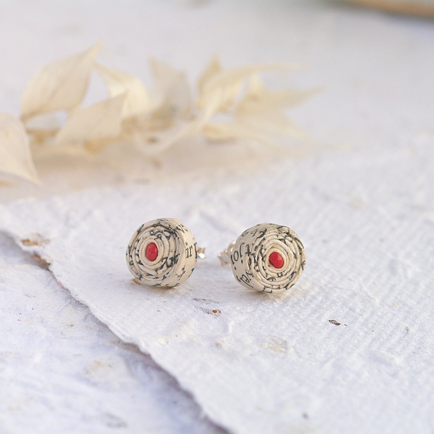 Small Stud Paper Earrings