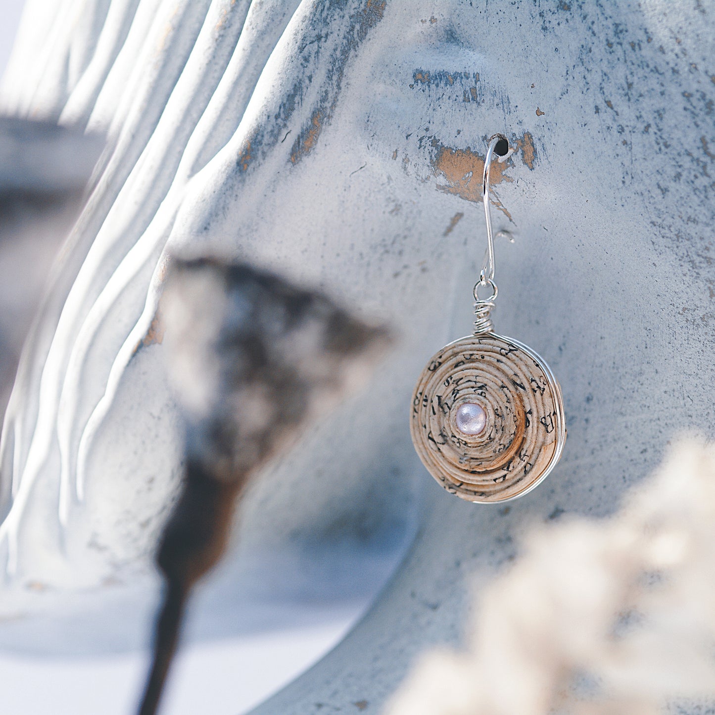 Small Paper Spiral Earrings