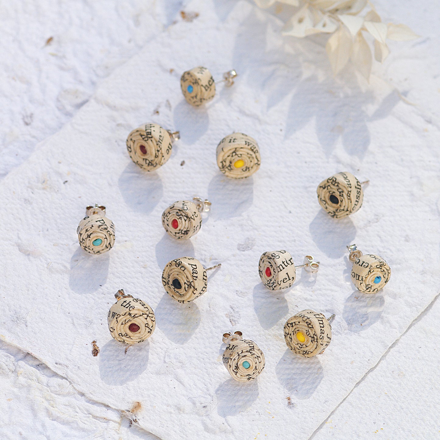 Small Stud Paper Earrings