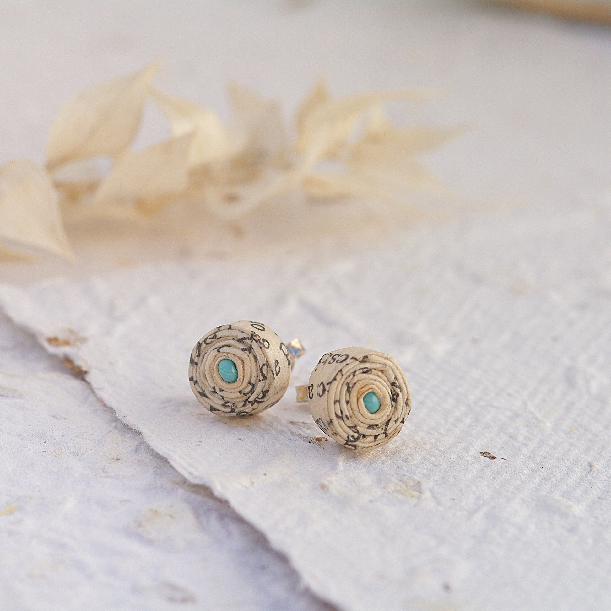 Small Stud Paper Earrings