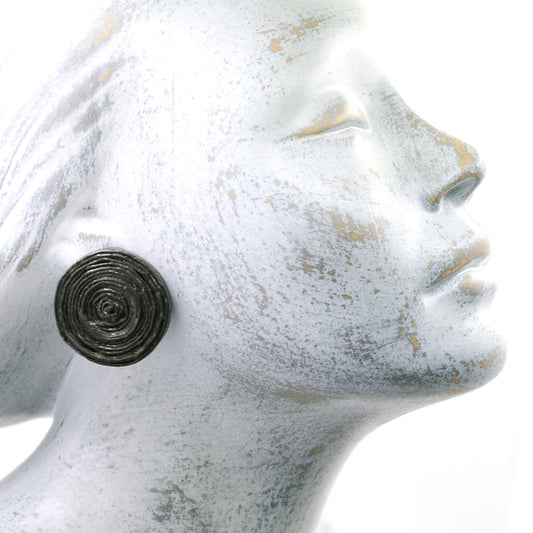 Large Black Stud Earrings