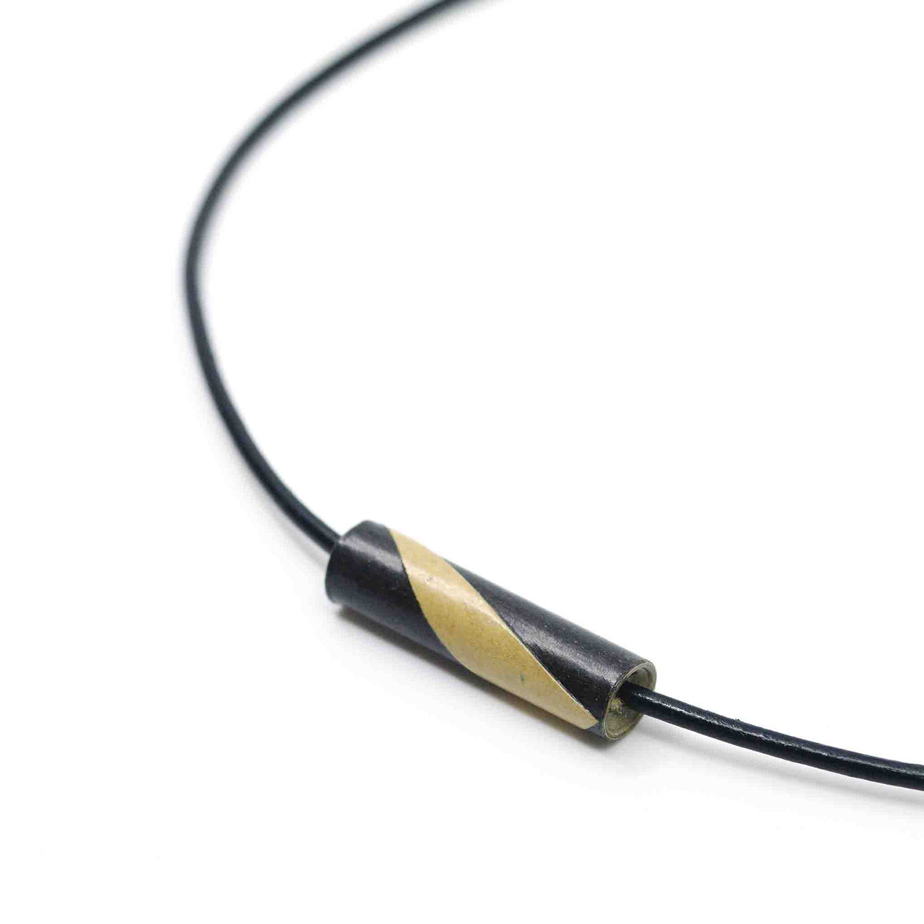 Unisex Black and Beige Paper Tube  Necklace Back to Black Collection Chiramo Paper Jewelry 