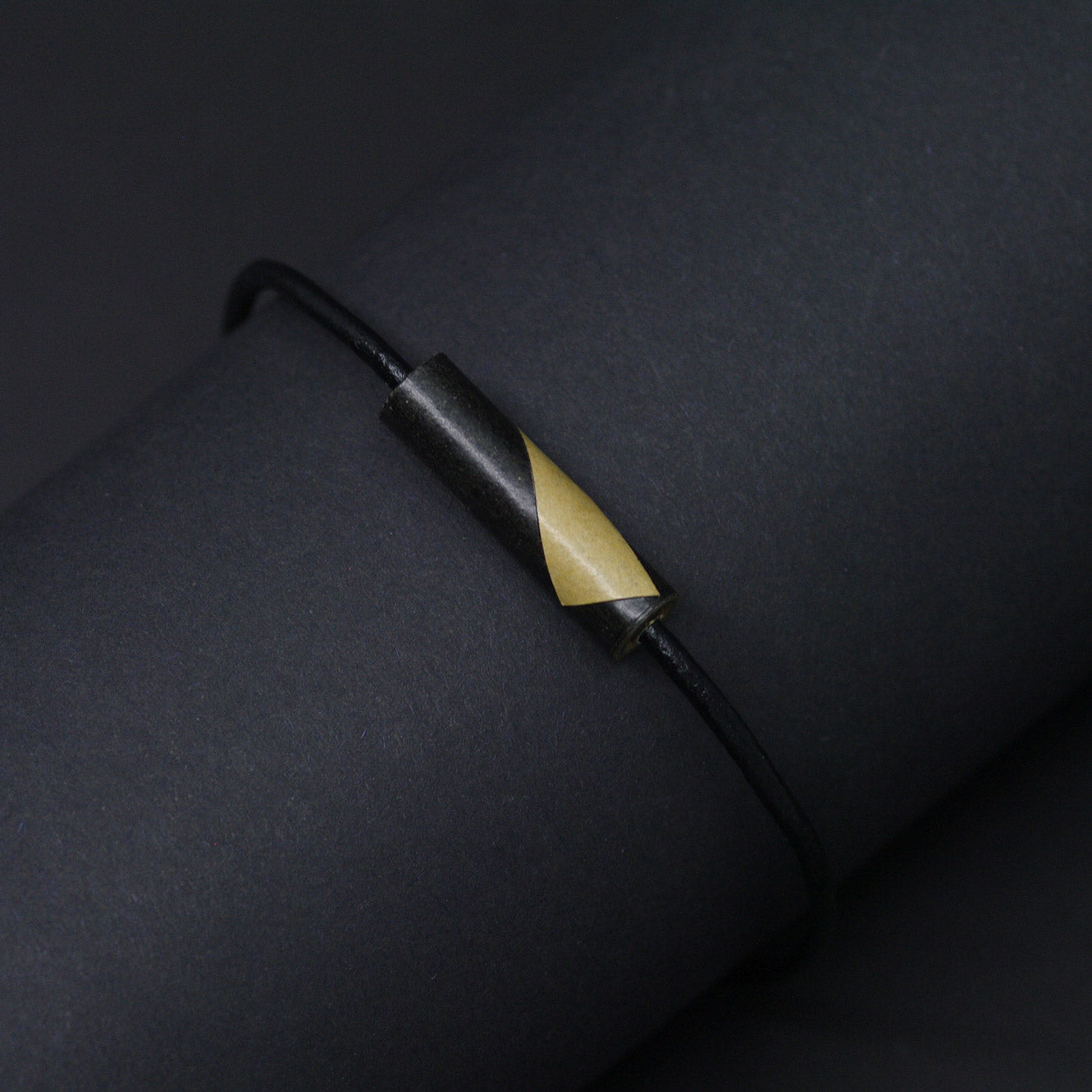 Unisex Paper Tube Bracelet Black and Beige Back to Black Collection Chiramo Paper Jewelry