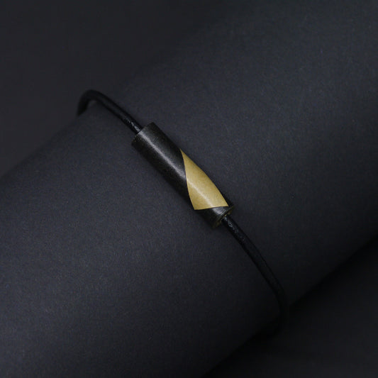 Unisex Paper Tube Bracelet Black and Beige Back to Black Collection Chiramo Paper Jewelry
