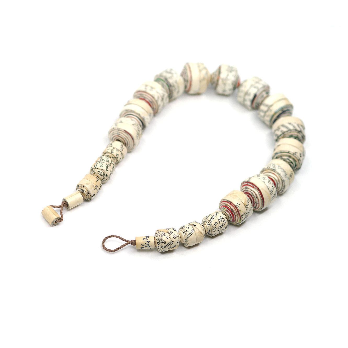 Big Round Beads Upcycled Paper Necklace Palimpsest Collection Chiramo Paper Jewelry